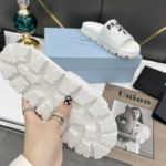 Prada Logo Detailed Sequin Slides White For Women 1.4in/35mm PRD