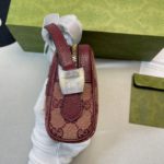Gucci Ophidia Mini GG Bag Beige And Burgundy GG Supreme Canvas For Women  7in/17.5cm GG 517350-9Y9MS-9864
