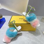 Fendi First Pink/Blue Mink High-Heeled Sandals For Women 8X8275AI12F1H01