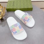 Gucci Men's GG Slide Sandal With Stars White For Men 407345