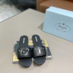 Prada Saffiano Slides Black For Women 0.4in/10mm PRD 1XX627_053_F0002_F_010