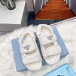 Prada Terrycloth Sandals White For Women 0.8in/20mm PRD 1X737M_H39_F0009_F_D020