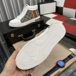 Gucci Men's GG Ace High Top Sneaker With Web White And Gray For Men