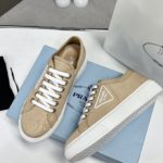 Prada Macro Re-Nylon And Brushed Sneakers Brown For Women 1.2in/30mm PRD