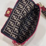 Fendi Baguette Red raffia back with crocheted FF Bag For Woman 15cm/6in