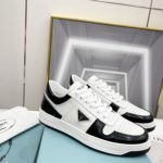 Prada Downtown Perforated Sneakers Black/White For Women 1.2in/30mm PRD 2EE364_3LKG_F0964