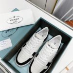 Prada Downtown Perforated Sneakers Black/White For Women 1.2in/30mm PRD 2EE364_3LKG_F0964