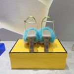Fendi First Pink/Blue Mink High-Heeled Sandals For Women 8X8275AI12F1H01