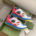 Gucci Men's Basket Sneaker White Pink And Blue For Men 661311 2SH80 9063