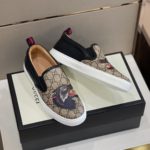 Gucci Men's GG Supreme Slip-On With Wolf Printed Black And Gray For Men 497105 9JB10 8960