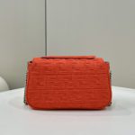 Fendi Baguette Chain Midi Red FF Fabric Bag For Woman 14.5cm/6in 8BR793AHW5F1F2I