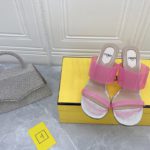 Fendi First Pink Transparent High-Heeled Sandals For Women