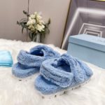 Prada Terrycloth Sandals Blue For Women 0.8in/20mm PRD 1X737M_H39_F0076_F_D020