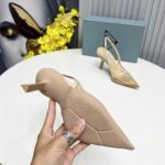 Prada Mesh Fabric Slingback Pumps Beige For Women PRD 1I828M_099_F0F24_F_045