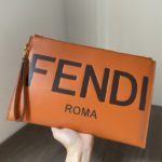 Fendi Flat Pouch Brown Large Pouch Bag For Woman 34cm/13in 8N0178AC9LF0QVK