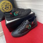 Gucci Men's Ace GG Embossed Sneaker With G And Bee Black For Men ‎‎625787