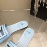 Fendi Signature Light Blue Slides For Women 8R8136AE7TF18TF