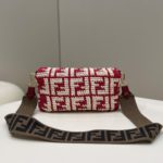Fendi Baguette Red raffia back with crocheted FF Bag For Woman 15cm/6in