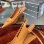 Prada Brushed Slingback Pumps Orange For Women 2.6in/65mm PRD