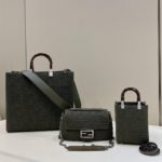 Fendi Baguette Chain Midi Green FF Fabric Bag For Woman 14.5cm/6in 8BR793AHW5F1F2L