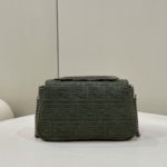 Fendi Baguette Chain Midi Green FF Fabric Bag For Woman 14.5cm/6in 8BR793AHW5F1F2L
