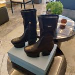 Prada Logo Platform Boots Black For Women 2.9in/7.5cm PRD 1wp148f070_f0002