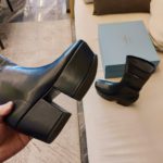 Prada Logo Platform Boots Black For Women 2.9in/7.5cm PRD 1wp148f070_f0002