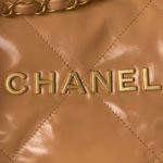 Chanel 22 Handbag Gold Hardware Shiny Camel For Women, Women's Handbags, Shoulder Bags 16.5in/38cm AS3261 B08037 NB356
