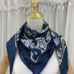Dior Toile de Jouy Carnivora 90 Square Scarf Blue 35in/90cm