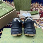 Gucci Women's Rhyton Sneakers With Gucci Band Black For Women 599145 DRW00 1000