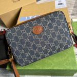 Gucci Shoulder Bag With Interlocking G Blue And Ivory GG Denim Jacquard For Women  9.6in/24.5cm GG
