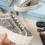 Prada Double Wheel Gabardine Sneakers Black For Women 2in/50mm PRD