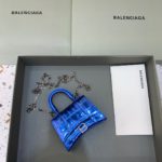 Balenciaga Hourglass Mini Handbag With Chain In Light Blue, For Women, Women's Bags 4.7in/12cm