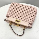 Fendi Peekaboo Mini Pale Pink Braided Bag For Woman 18cm/7in