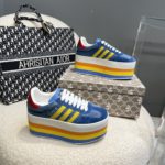 Gucci x Adidas Women's GG Gazelle Sneaker Blue For Women GG
