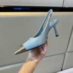 Prada Brushed Slingback Pumps Blue For Women 2.9in/75mm PRD