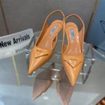 Prada Brushed Slingback Pumps Orange For Women 2.6in/65mm PRD
