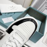 Prada Downtown Perforated Sneakers Black/White For Women 1.2in/30mm PRD 2EE364_3LKG_F0964