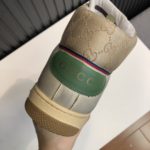 Gucci Men's GG Screener Distressed High Top Off-White Green For Men 563730 9Y9P0 9661
