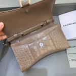Balenciaga Downtown Small Shoulder Bag With Chain Brown, For Women, Women's Bags 11.8in/30cm