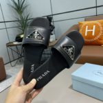 Prada Saffiano Slides Black For Women 0.4in/10mm PRD 1XX627_053_F0002_F_010