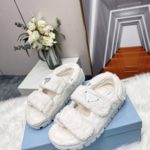 Prada Terrycloth Sandals White For Women 0.8in/20mm PRD 1X737M_H39_F0009_F_D020
