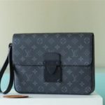Louis Vuitton S Lock A4 Pouch Taurillon Black For Men, Men's Bags, Shoulder And Crossbody Bags 10.6in/27cm LV 