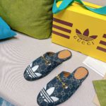 Gucci x Adidas Women's GG Trefoil Slipper Blue For Women GG