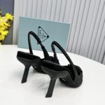 Prada Satin Slingback Pumps With Crystals Black For Women 2.2in/55mm PRD
