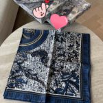 Dior Toile de Jouy Carnivora 90 Square Scarf Blue 35in/90cm