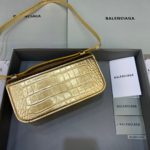 Balenciaga Gossip Small Shoulder Bag Gold, For Women, Women's Bags 9.1in/23cm