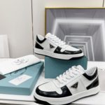 Prada Downtown Perforated Sneakers Black/White For Women 1.2in/30mm PRD 2EE364_3LKG_F0964