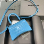 Balenciaga Hourglass Small Handbag In Blue, For Women, Women's Bags 9in/23cm