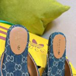 Gucci x Adidas Women's GG Trefoil Slipper Blue For Women GG